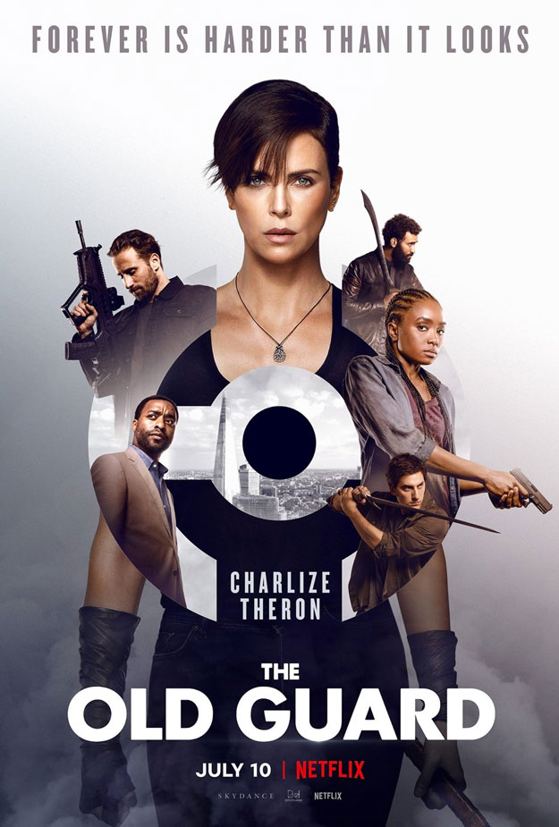 El póster de La Vieja Guardia con Charlize Theron como centro de nuestra atención