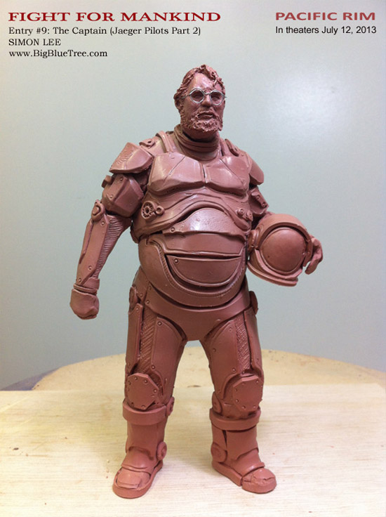 Diseño de Guillermo del Toro como un piloto de Jaeger por Simon Lee, escultor de Pacific Rim